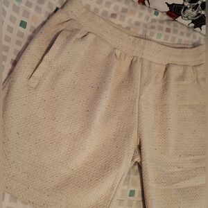 Fleece Factory Shorts Beige With Black Speckles  Womens Sz Med.